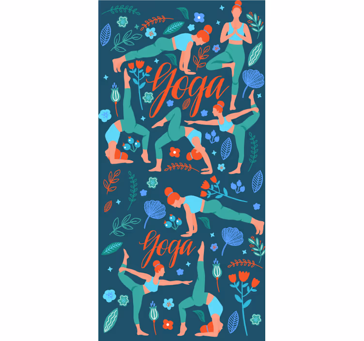 Teenage bedroom roller blind yoga woman design - TenStickers