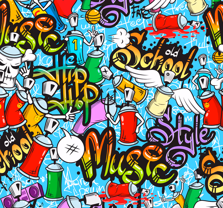 Teenage bedroom roller blind urban graffiti style - TenStickers
