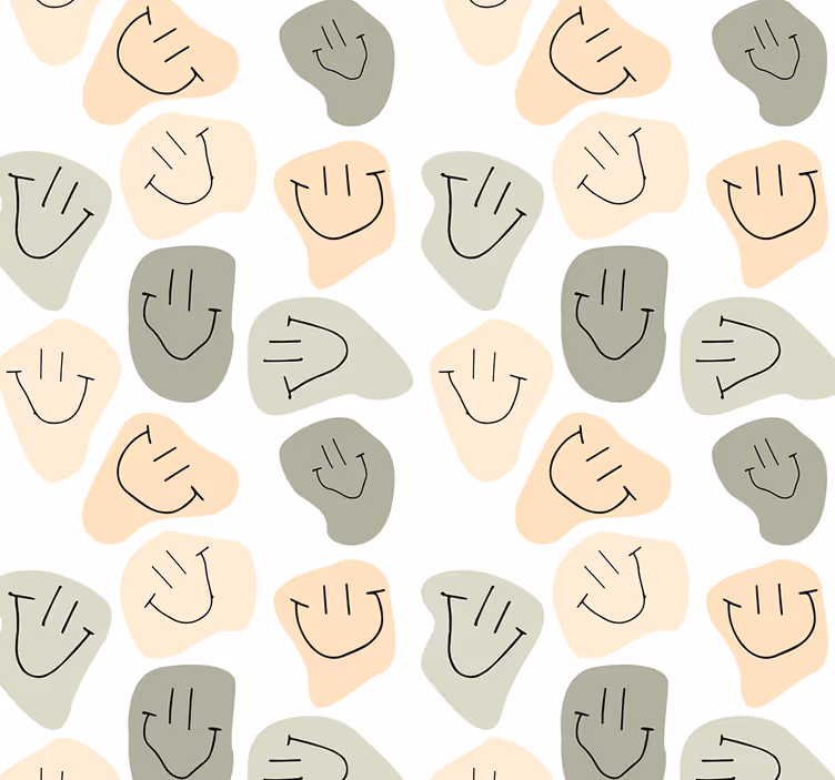 Teenage bedroom roller blind with simple smiley faces - TenStickers