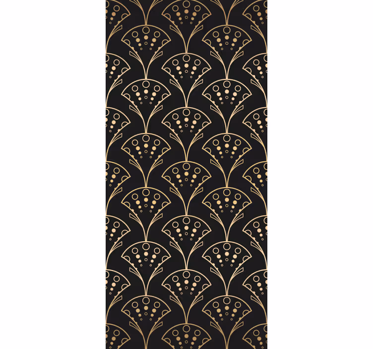 Modern roller blind with elegant golden designs - TenStickers