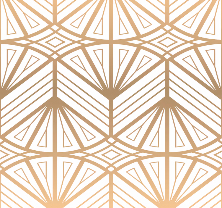 Modern roller blind with golden geometric design - TenStickers