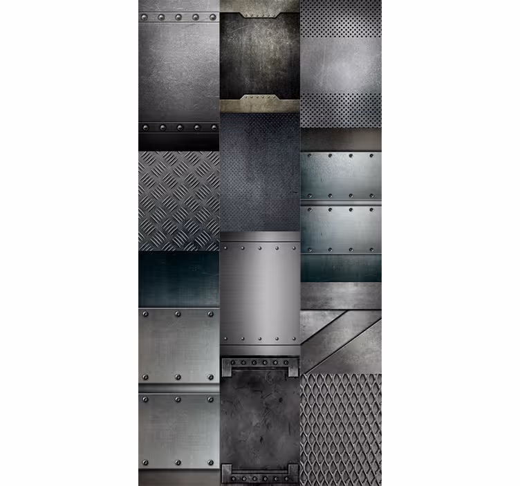 Modern roller blind in metal black blocks pattern - TenStickers