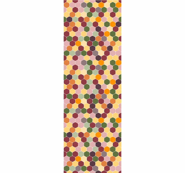 Modern roller blind in textured colorful hexagons - TenStickers