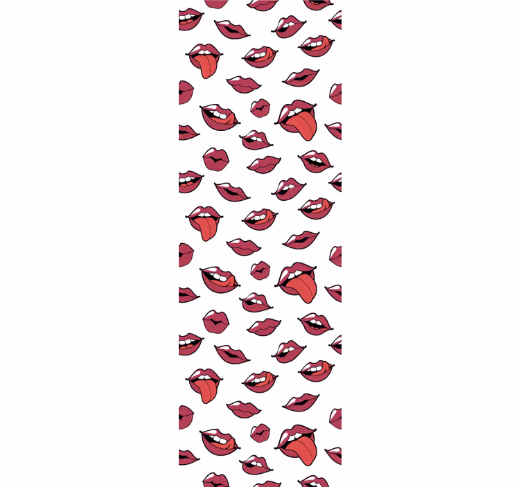 Modern roller blind abstract lips and tongue design - TenStickers