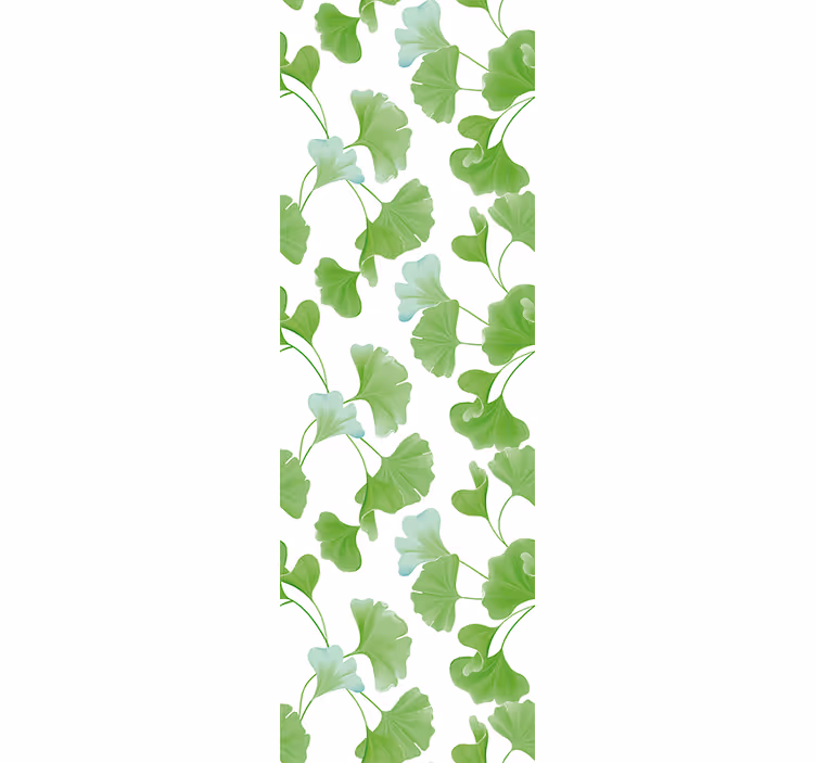 Modern roller blind green ginkgo leaves - TenStickers