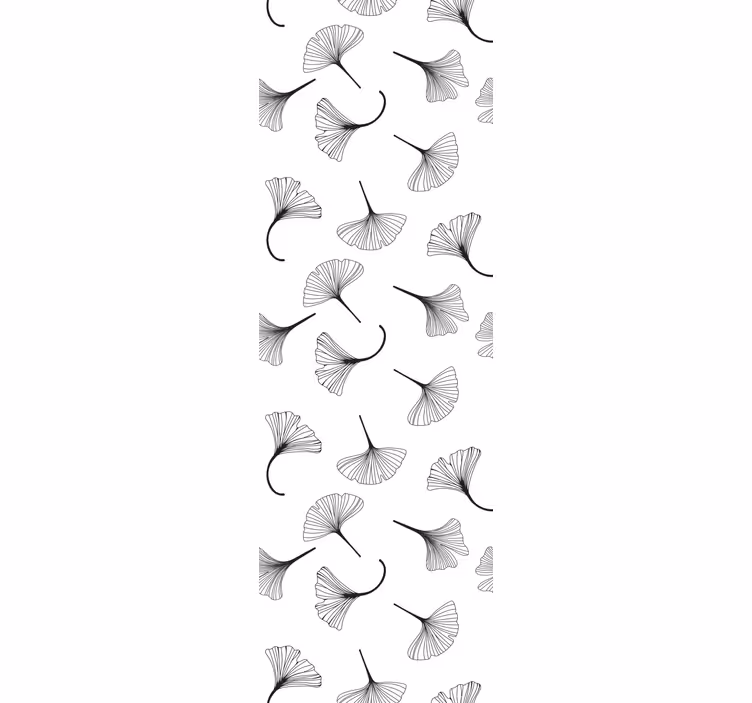 Modern roller blind ginkgo leaves black design - TenStickers