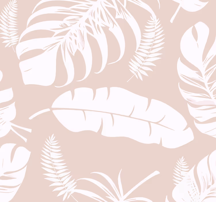 Beige roller blind with banana leaf design - TenStickers