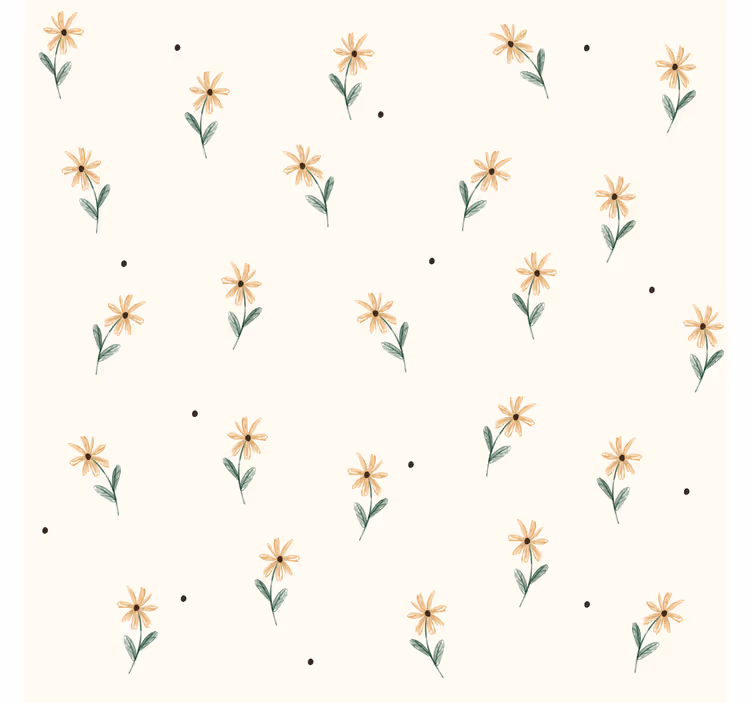 Pink roller blind yellow daisies design - TenStickers