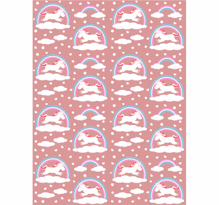 Pink roller blind with magical unicorn design - TenStickers