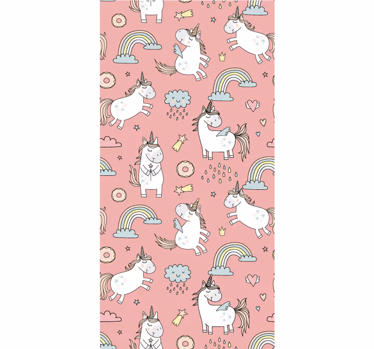 Pink roller blind with magical unicorn charm - TenStickers