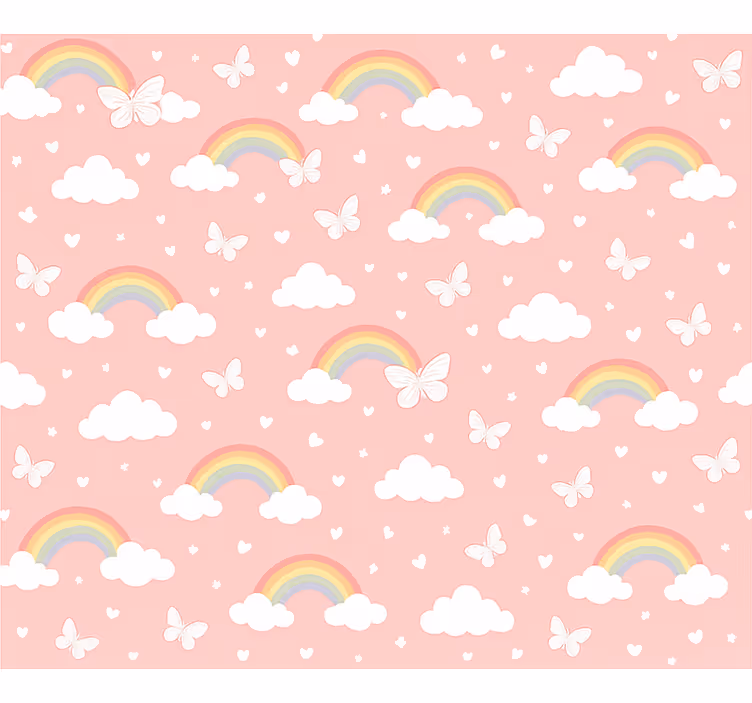 Pink roller blind pink kids rainbow design - TenStickers