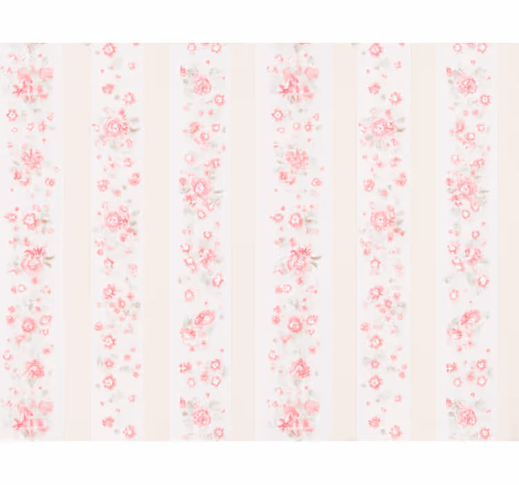 Pink roller blind in retro floral stripes - TenStickers