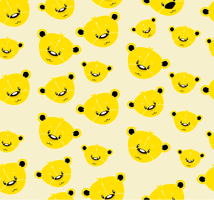 Yellow roller blind with adorable bear design - TenStickers