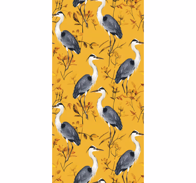 Yellow roller blind with herons design - TenStickers