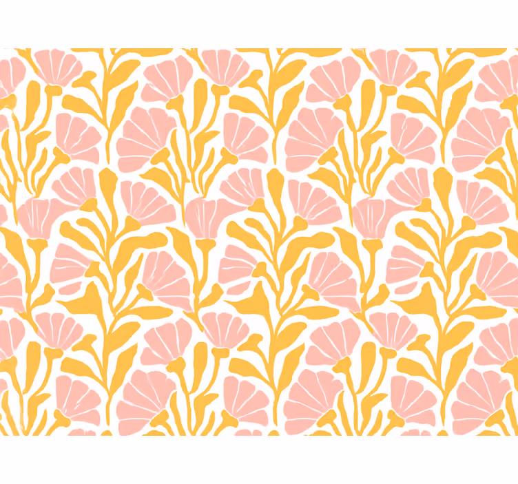 Yellow roller blind with modern colorful floral design - TenStickers