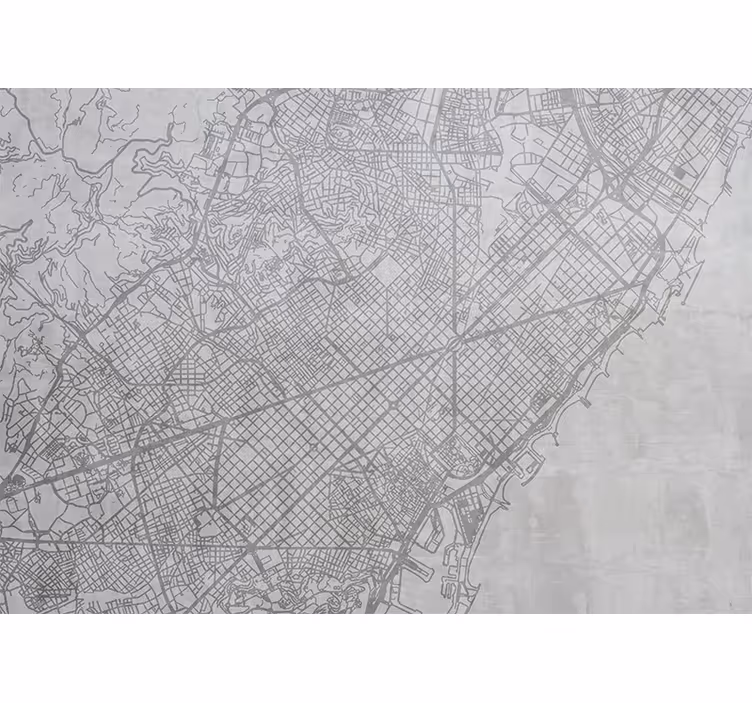 Kitchen roller blind city map of barcelona - TenStickers