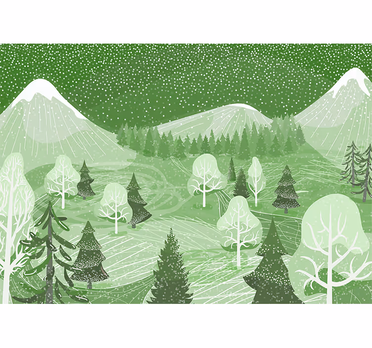 Kitchen roller blind in green vintage forest - TenStickers