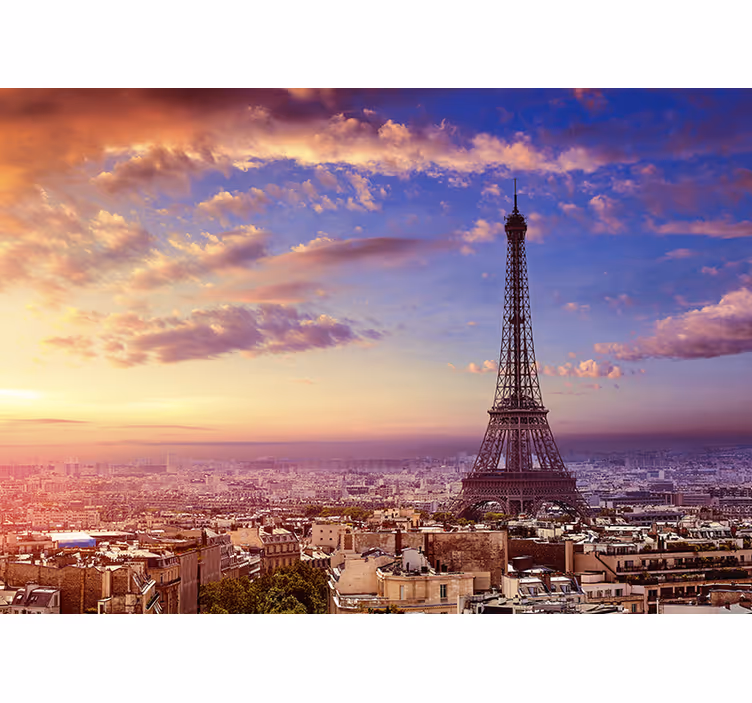 Kitchen roller blind with paris skyline view - TenStickers