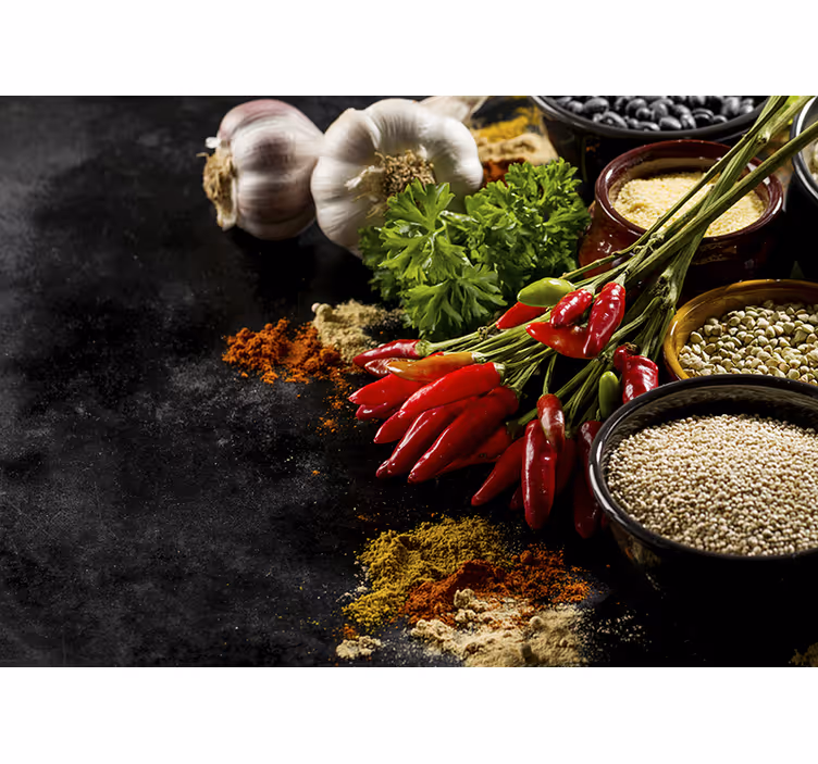 Kitchen roller blind for cooking with spices - TenStickers