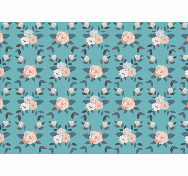 Kitchen roller blind with pastel multicolor roses - TenStickers