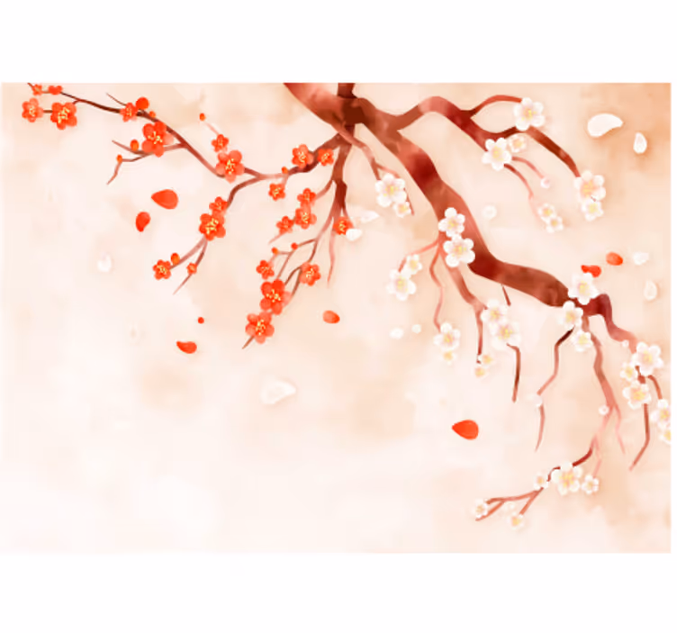 Kitchen roller blind with chinese tree design - TenStickers