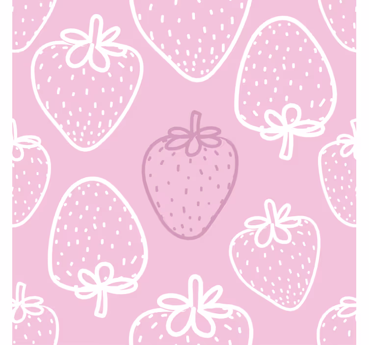 Kitchen roller blind seamless pink strawberry pattern - TenStickers