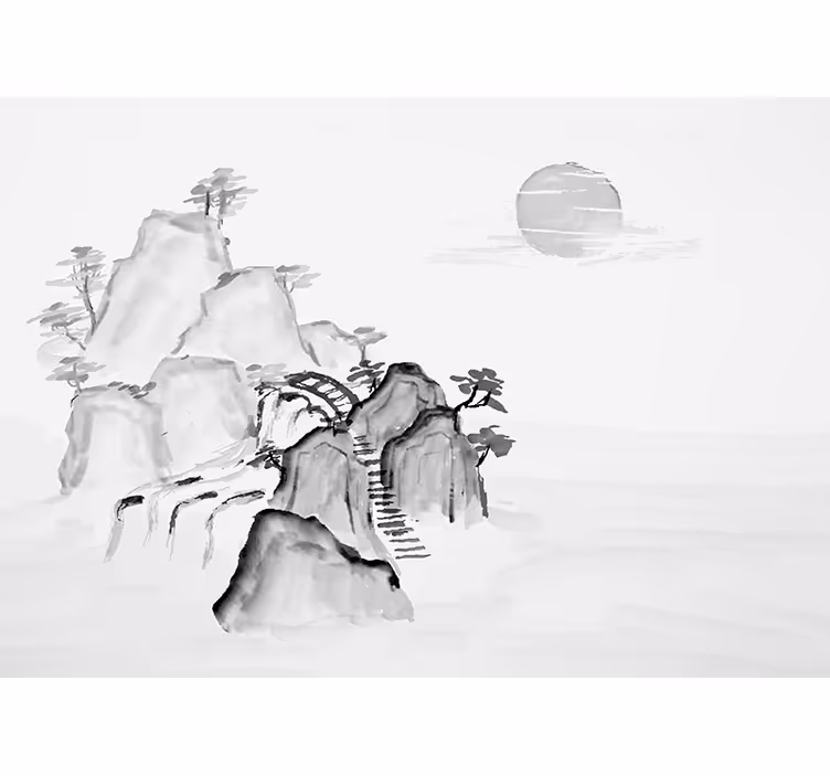 White roller blind cliff and sea design - TenStickers