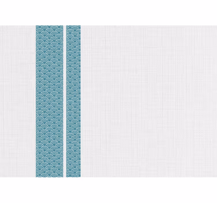 White roller blind with japandi blue stripes - TenStickers