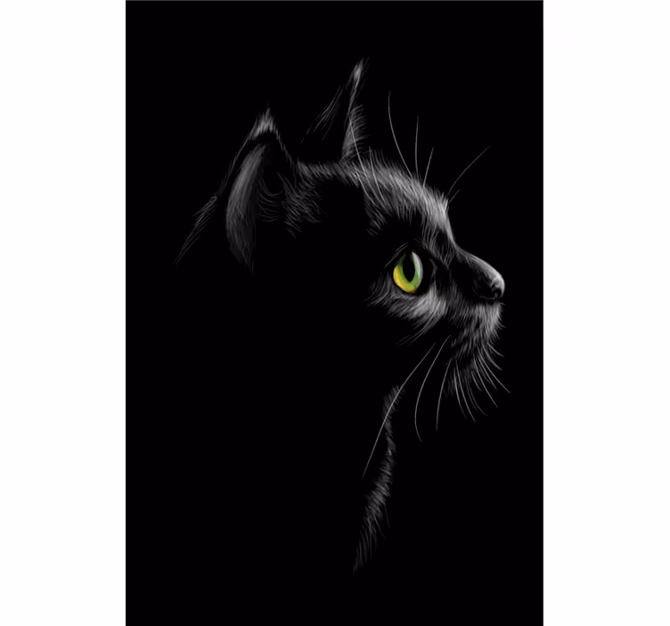 Living room roller blind green cat eyes - TenStickers