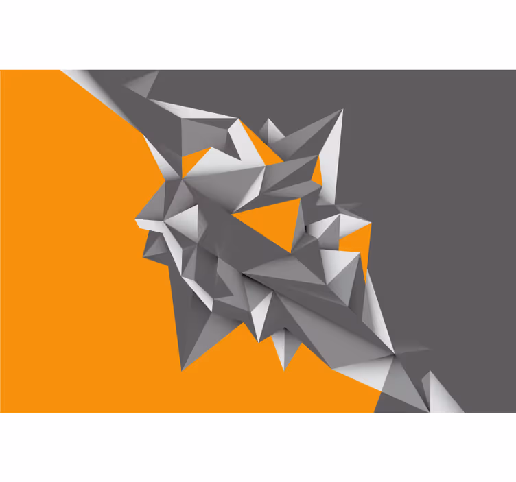 Living room roller blind in gray and orange patterns - TenStickers