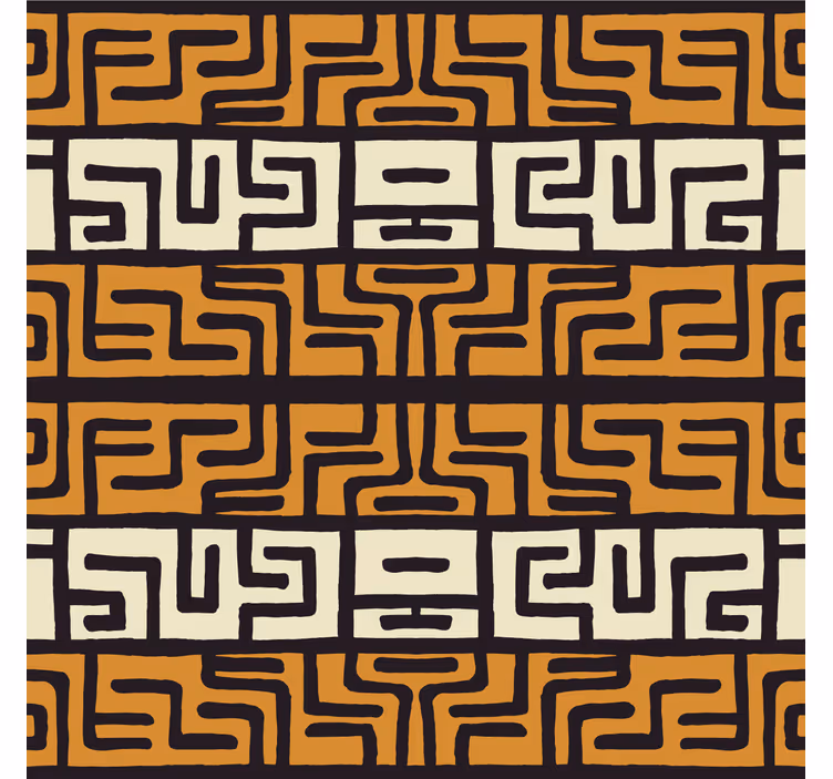 Living room roller blind african abstract brown design - TenStickers