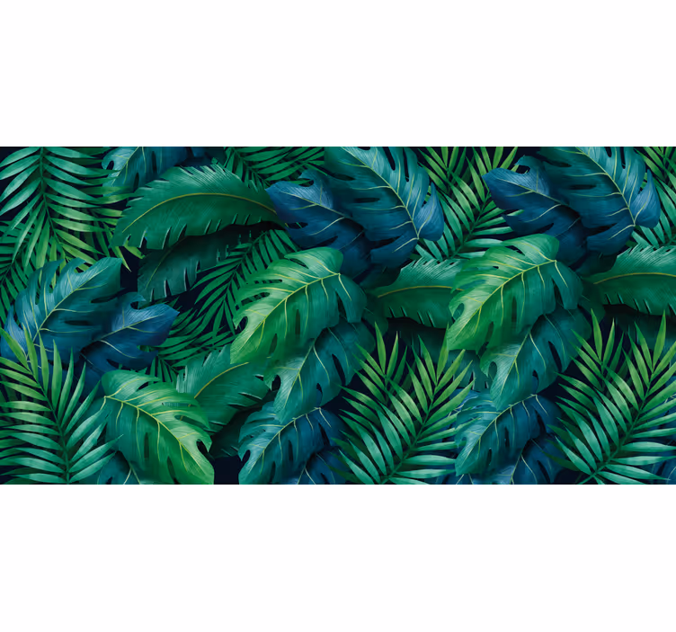 Tropical elegant foliage living room roller blind - TenStickers