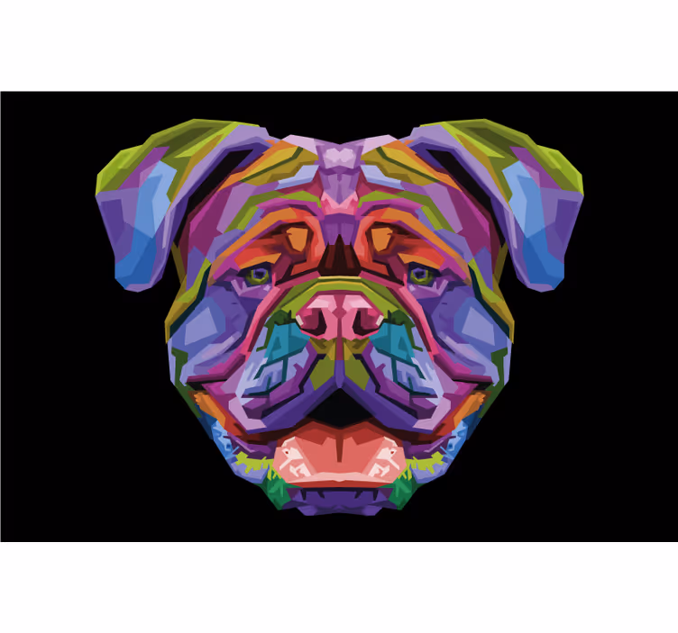Living room roller blind modern colorful dogs - TenStickers