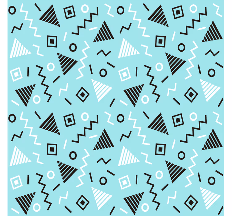 Living room roller blind 80s memphis pattern - TenStickers