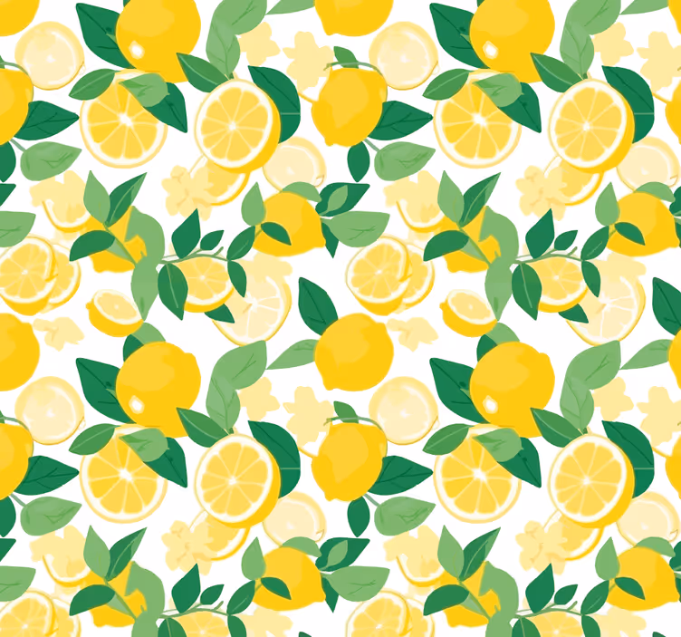 Yellow roller blind with lemon slice pattern - TenStickers