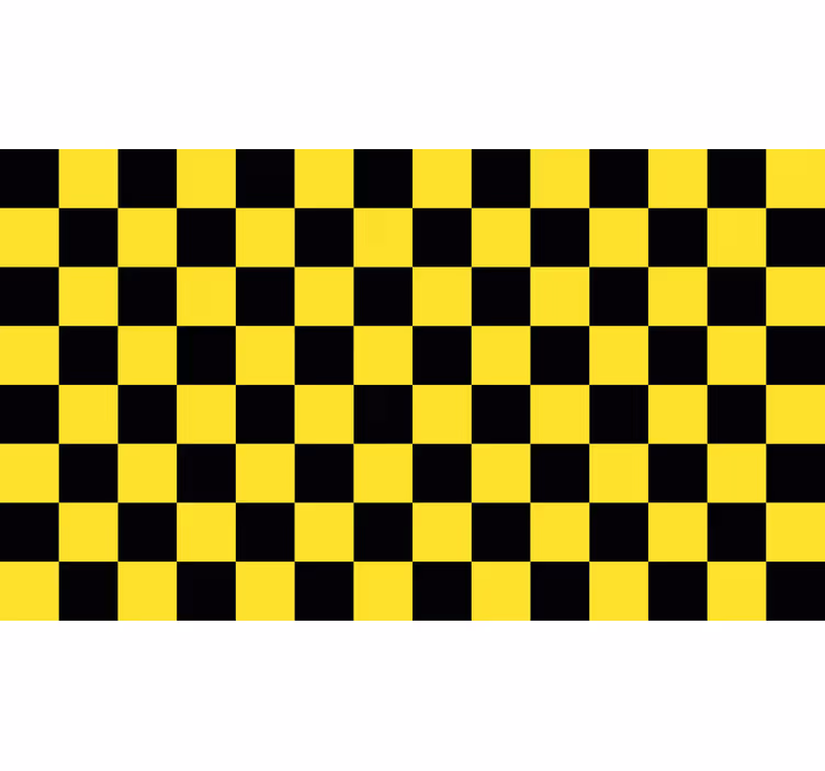 Yellow roller blind with yellow and black checkerboard - TenStickers