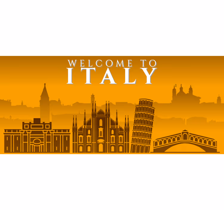 Yellow roller blind italian skyline - TenStickers