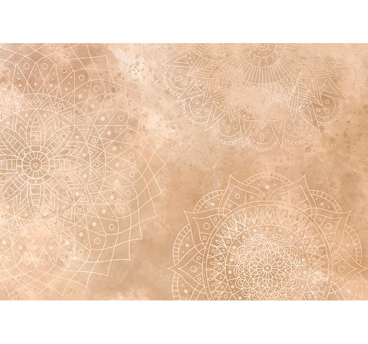 Beige roller blind with vintage mandalas design - TenStickers