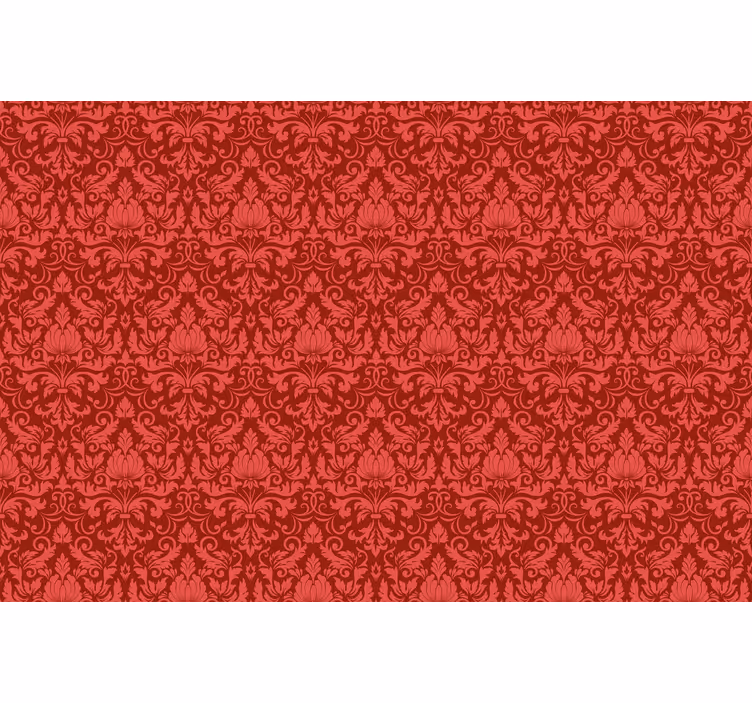 Red roller blind with baroque pattern design - TenStickers