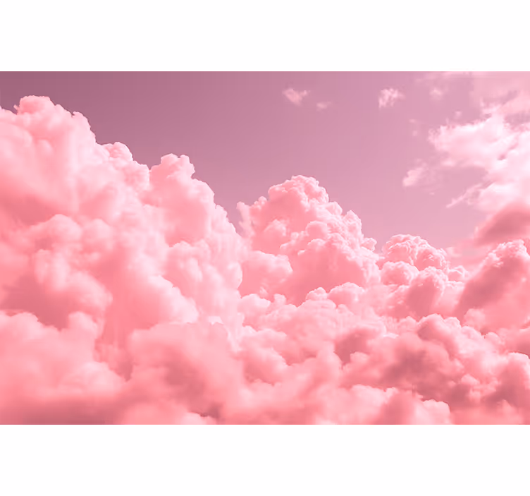 Pink roller blind pink fluffy clouds - TenStickers