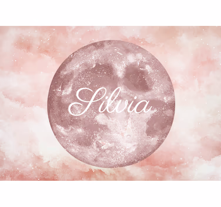 Pink roller blind personalized moon design - TenStickers