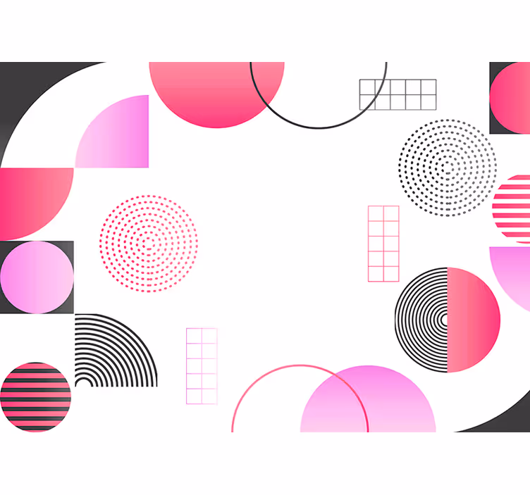 Living room roller blind circles of color mural - TenStickers
