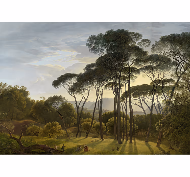 Living room roller blind italian forest scene - TenStickers