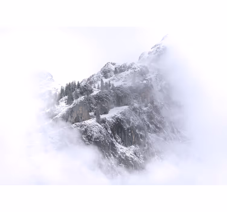 Living room roller blind snowy mountain landscape - TenStickers