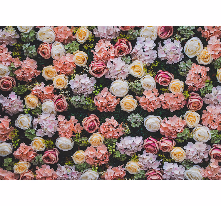 Living room roller blind floral vintage style - TenStickers