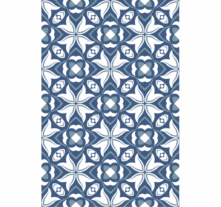 Blue roller blind with elegant botanical design - TenStickers