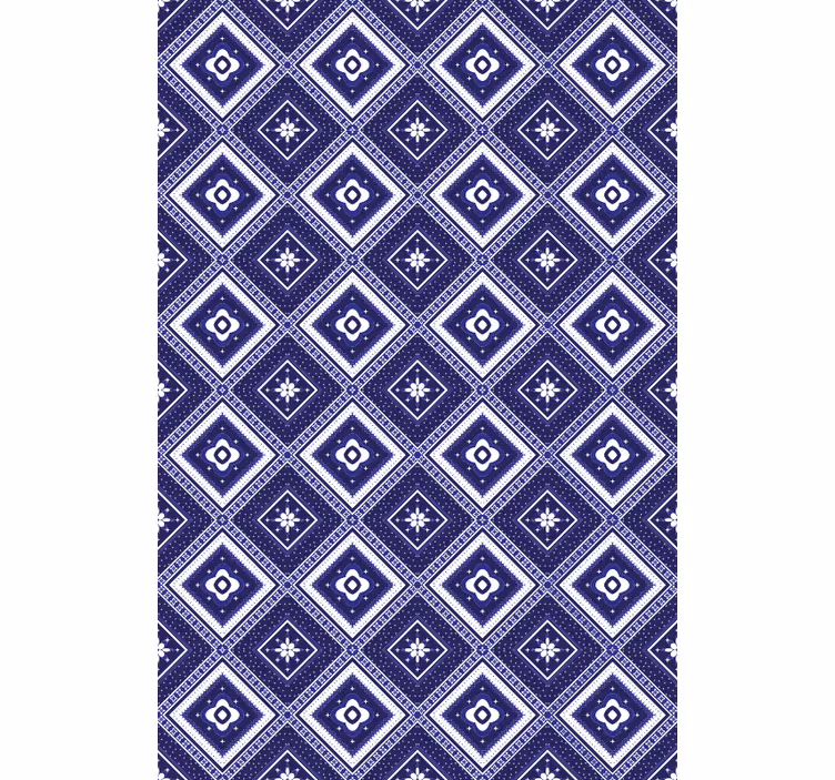 Blue roller blind with blue diamond pattern - TenStickers