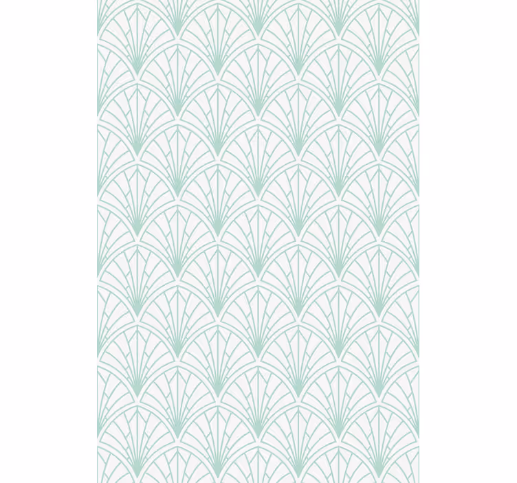 Blue roller blind with light aquamarine leaves - TenStickers