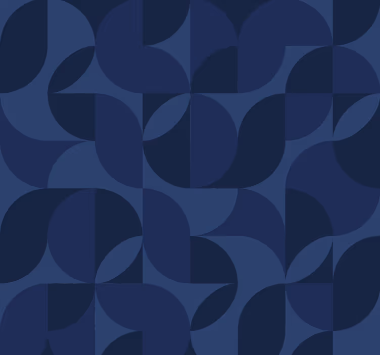 Blue roller blind retro geometric design - TenStickers