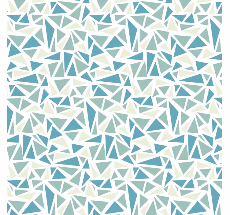 Blue roller blind with green retro mosaic pattern - TenStickers